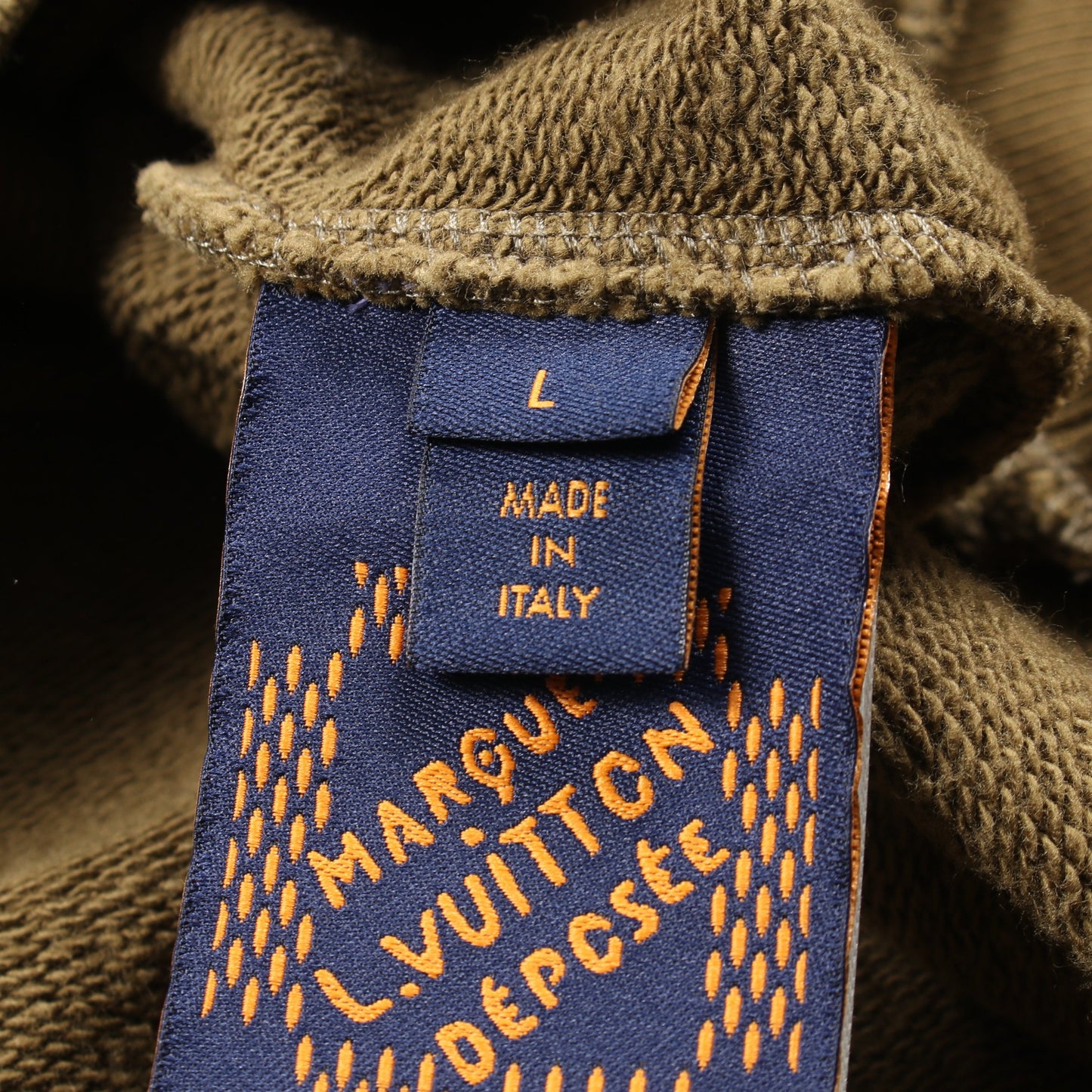 コットンシグネチャー スウェットシャツ クルーネック コットン カーキグリーン ルイヴィトン トップス LOUIS VUITTON