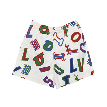 LOUIS VUITTON × NBA グラフィックロゴ ショートパンツ イージーパンツ コットン ホワイト マルチカラー ルイヴィトン ボトムス LOUIS VUITTON