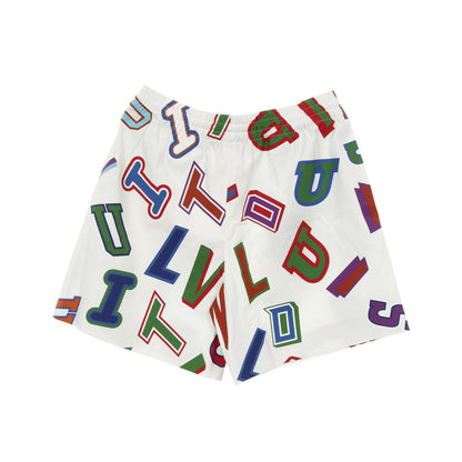 LOUIS VUITTON × NBA グラフィックロゴ ショートパンツ イージーパンツ コットン ホワイト マルチカラー ルイヴィトン ボトムス LOUIS VUITTON