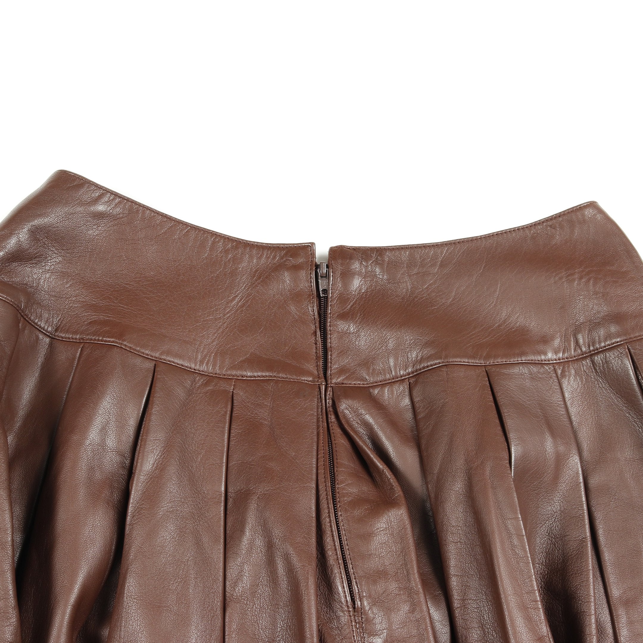 シャネル CHANEL レザースカート ブラウン スカート レザー ブラウン 01A シャネル – RECLO