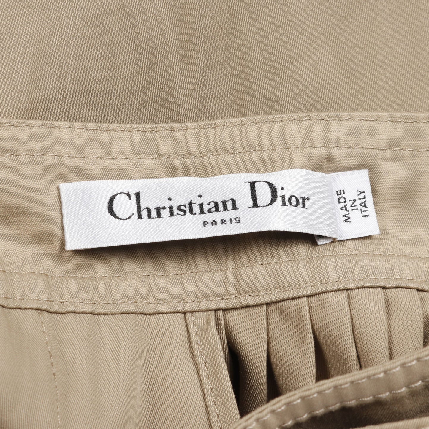アシンメトリー ロング プリーツ ラップスカート コットン ベージュ クリスチャンディオール ボトムス Christian Dior