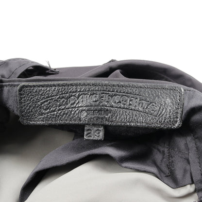クロスボールボタン パンツ ナイロン レザー ブラック ボタンフライ クロムハーツ ボトムス Chrome Hearts