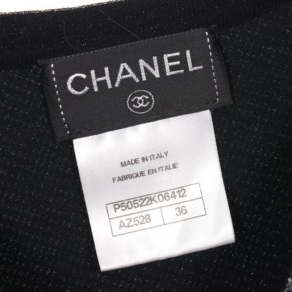 ワンピース ラメ レーヨン シルバー ブルー ブラック シャネル ワンピース CHANEL