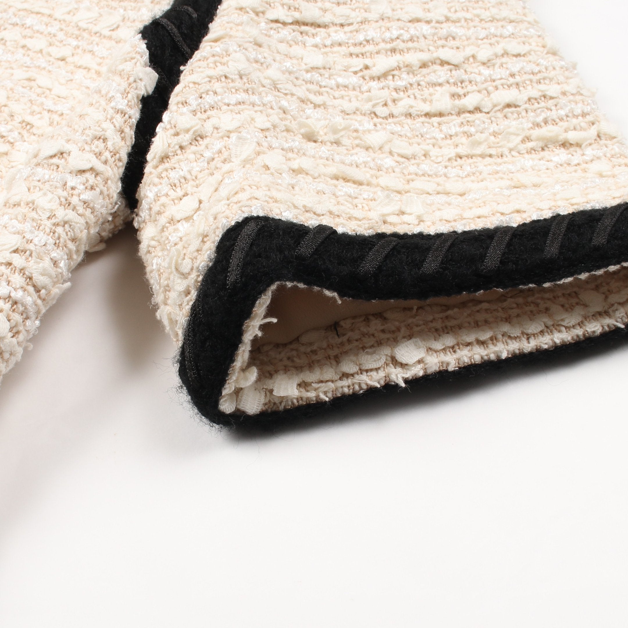 インターロッキングGボタン ツイード ワンピース 半袖 コットン ライト