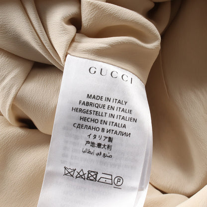 インターロッキングGボタン ツイード ワンピース 半袖 コットン ライトベージュ ブラック グッチ ワンピース GUCCI