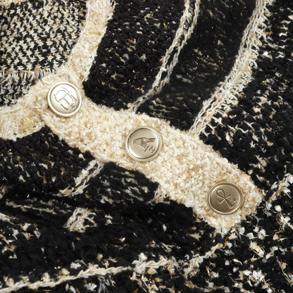 ココマーク ニットワンピース ウール ブラック ホワイト ゴールド シャネル ワンピース CHANEL