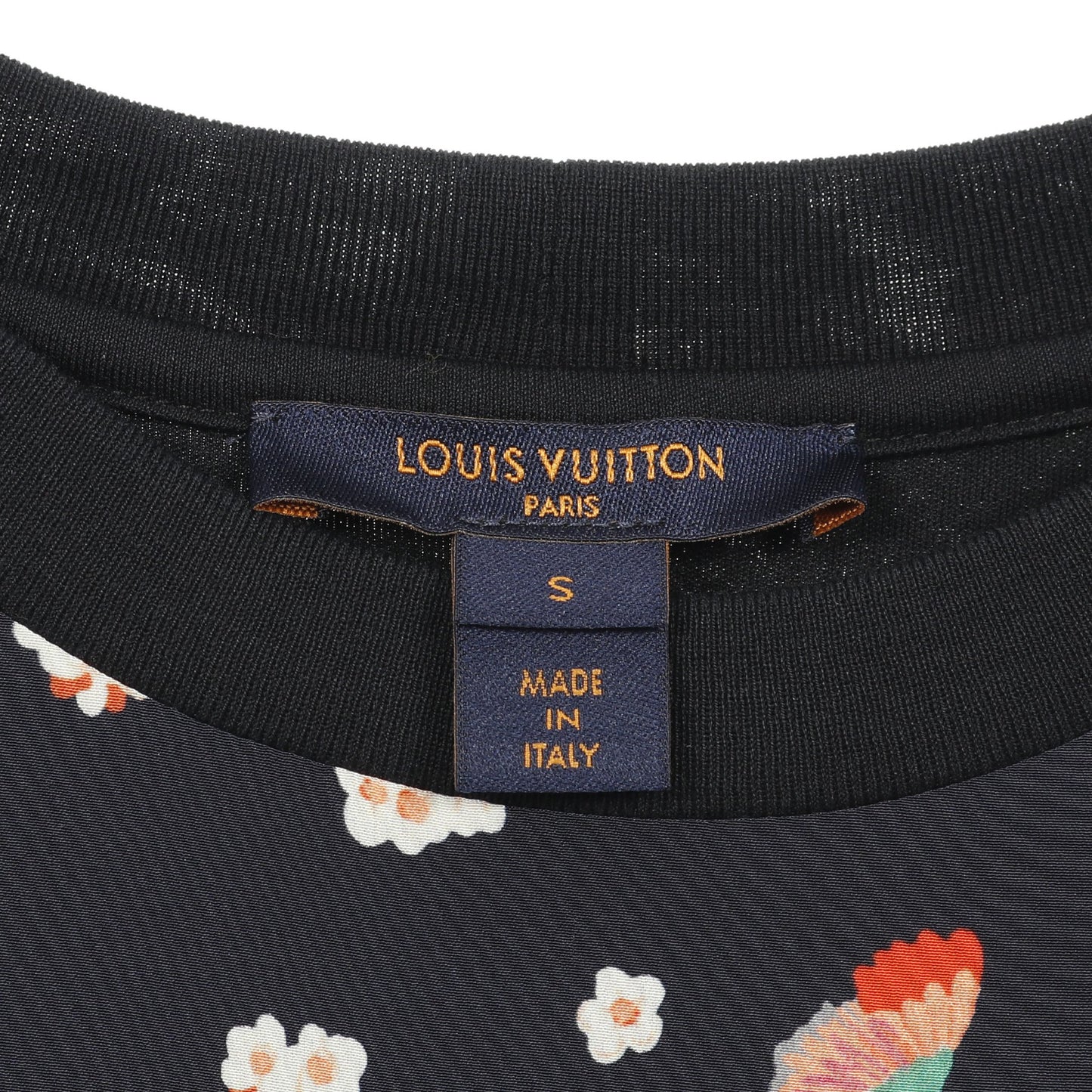 モノグラム ワンピース 半袖 花柄 コットン ネイビー コーラルオレンジ マルチカラー 切替 ルイヴィトン ワンピース LOUIS VUITTON