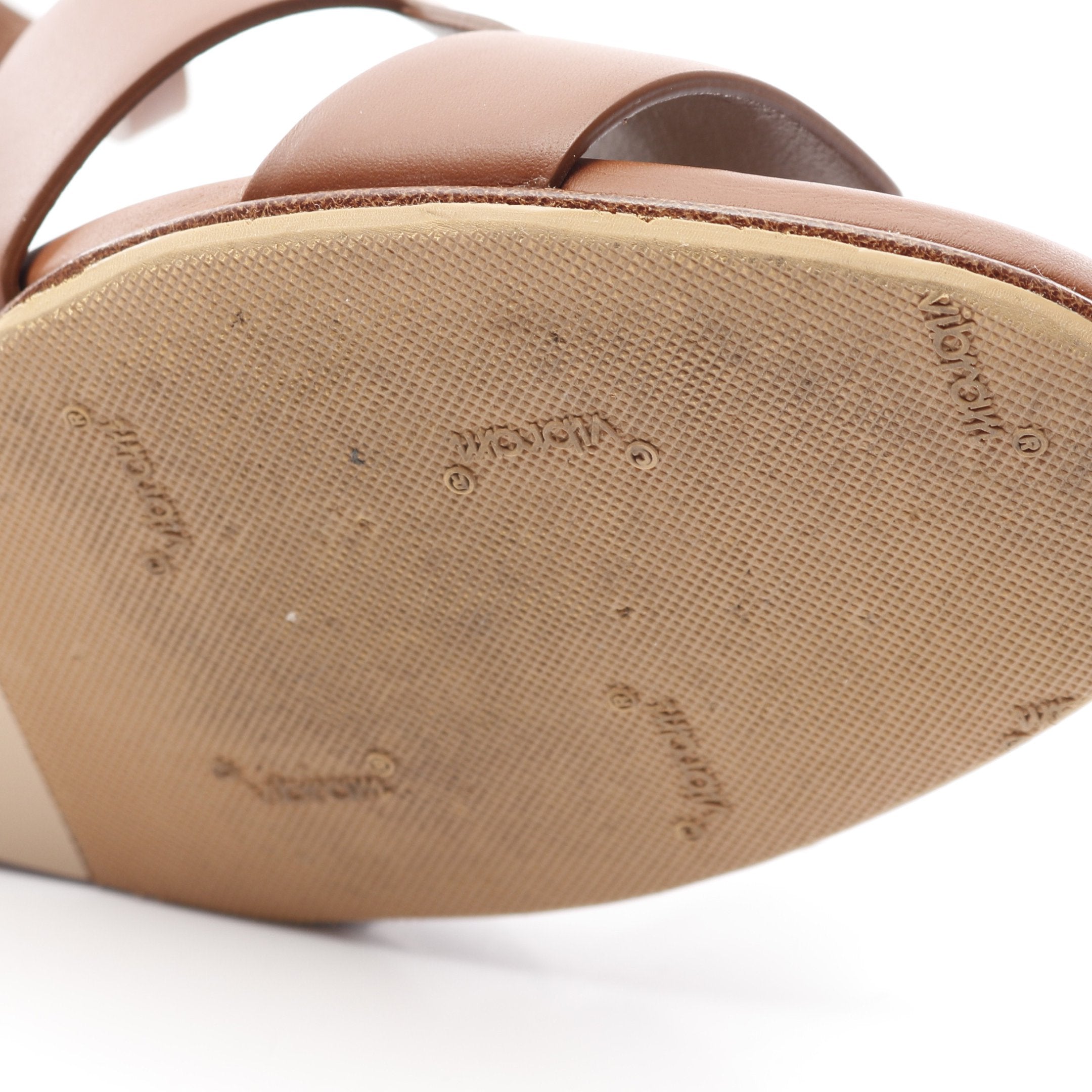 エルメス レジェンド レザー ウェッジソール サンダル ブラウン