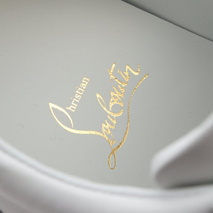 Louis Junior Spikes スニーカー レザー ホワイト ゴールド スパイクスタッズ クリスチャンルブタン シューズ Christian Louboutin