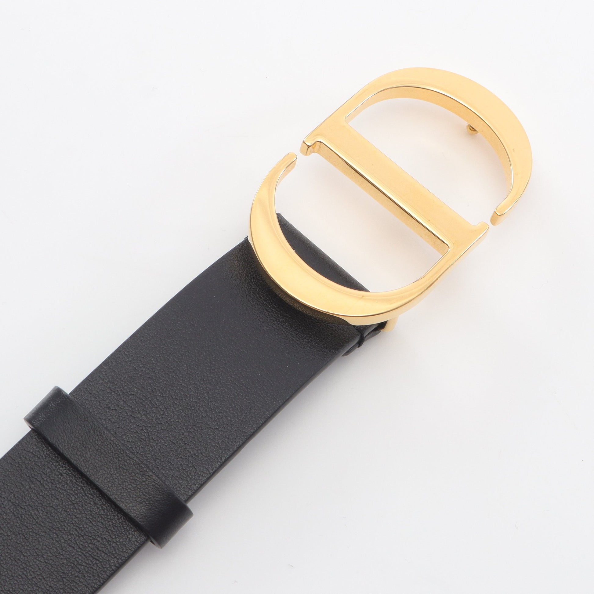 30 MONTAIGNE モンテーニュ ベルト レザー ブラック ゴールド金具  