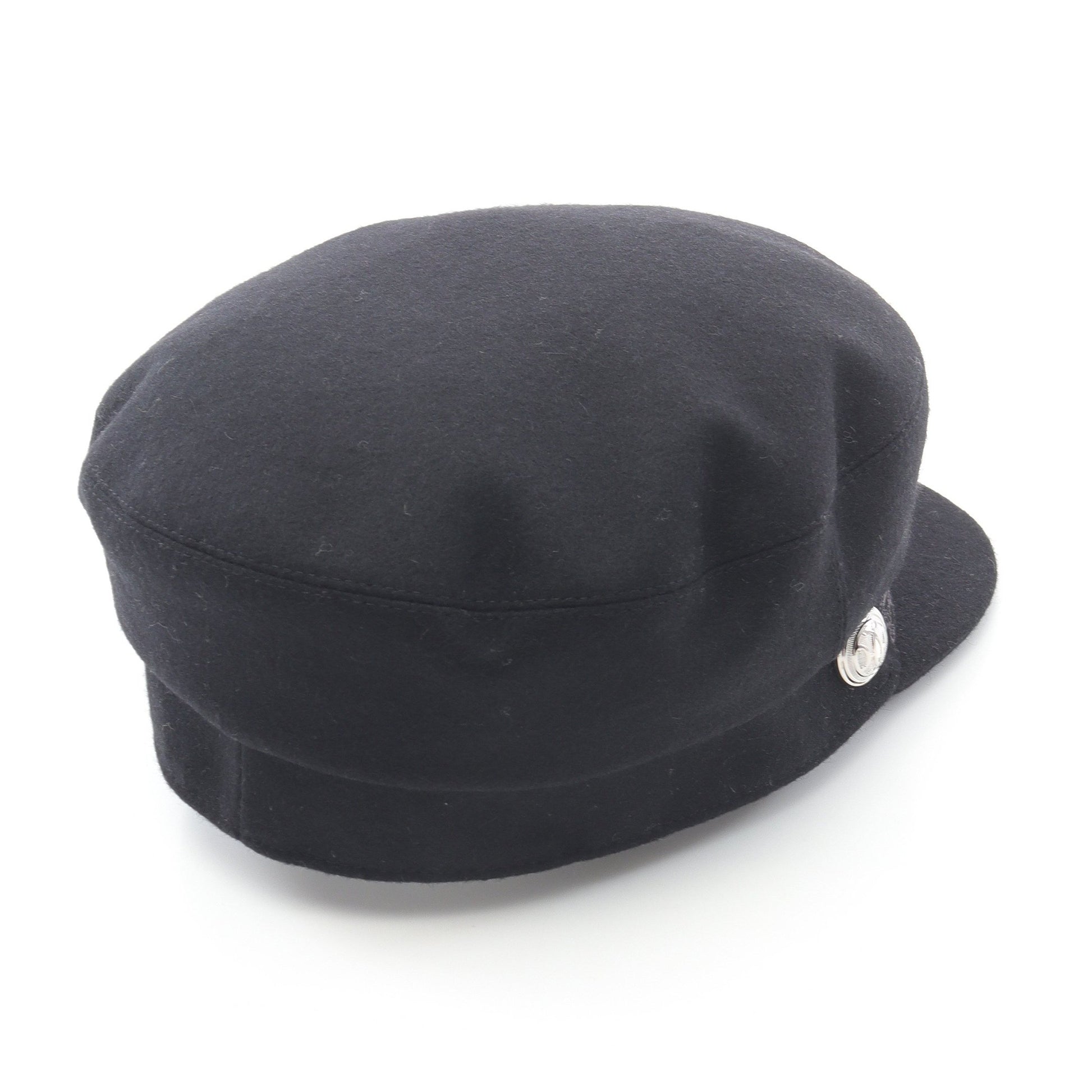 キャスケット カブール アン フィネス 帽子 ウール ブラック エルメス  