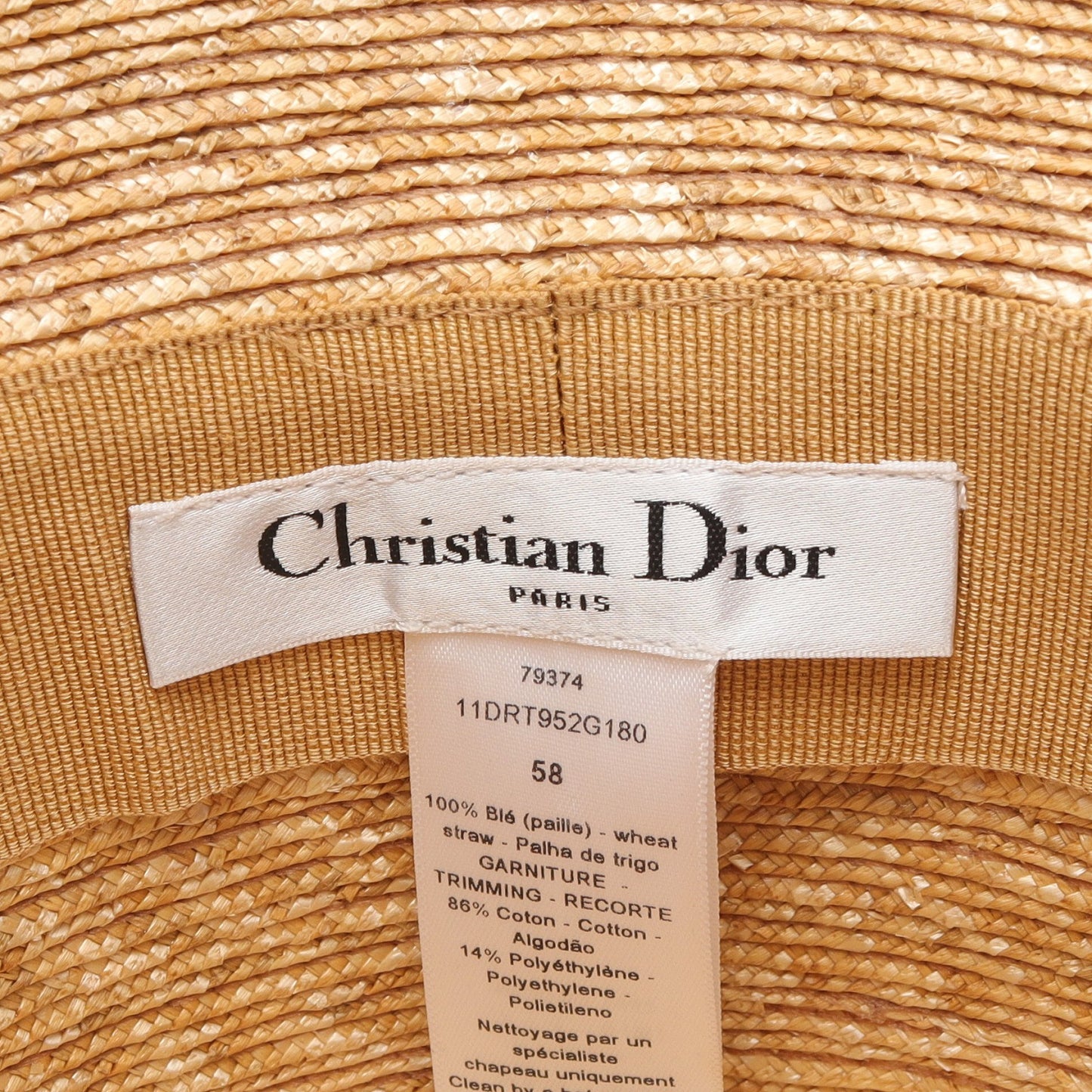 DIORESORT ハット 帽子 ストロー コットン ベージュ ネイビー クリスチャンディオール 財布・小物 Christian Dior