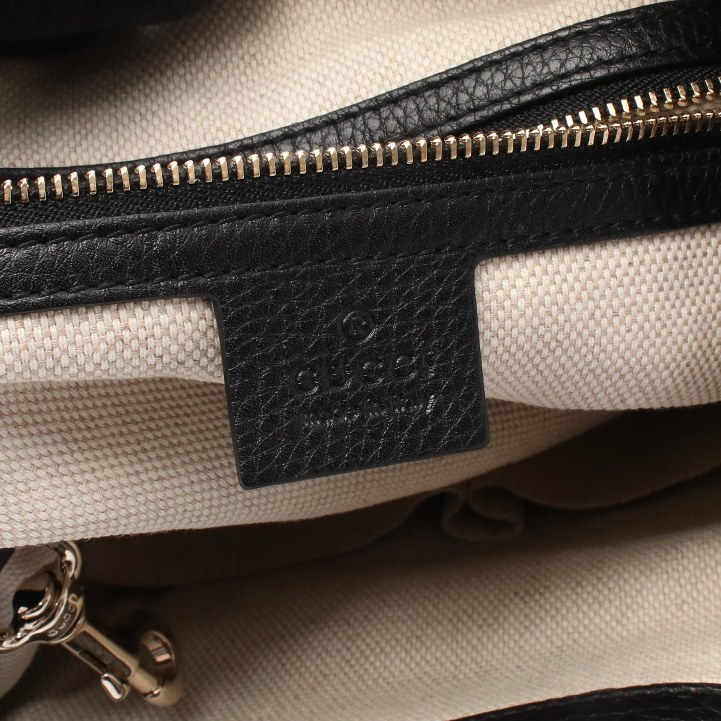 ソーホー インターロッキングG ハンドバッグ レザー ブラック 2WAY グッチ バッグ GUCCI