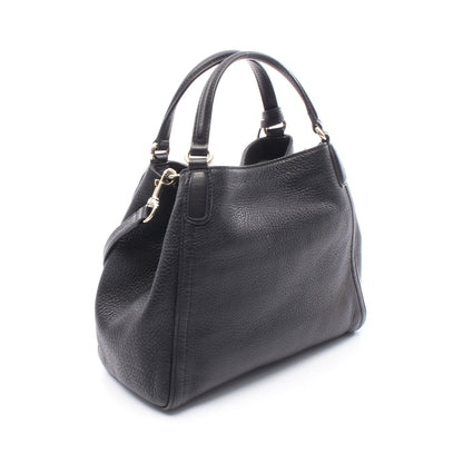 ソーホー インターロッキングG ハンドバッグ レザー ブラック 2WAY グッチ バッグ GUCCI