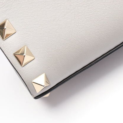 ショルダーバッグ レザー ライトグレー ロックスタッズ ヴァレンティノ バッグ VALENTINO