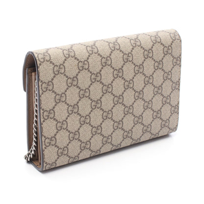 ディオニュソス GGスプリーム チェーンウォレット PVC レザー ベージュ グッチ バッグ GUCCI