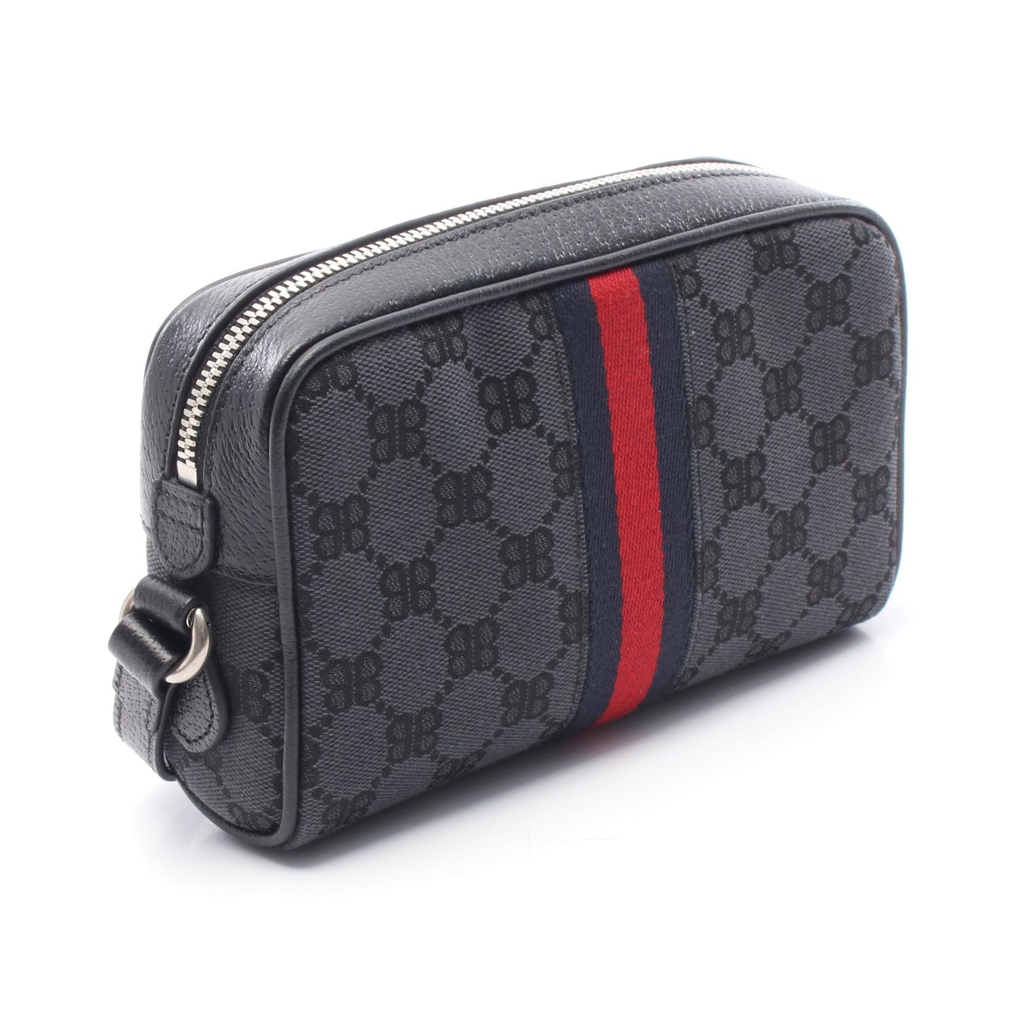 BALENCIAGA × GUCCI ザ ハッカープロジェクト ウェブライン カメラバッグ ショルダーバッグ キャンバス レザー ブラック ネイビー レッド バレンシアガ バッグ BALENCIAGA