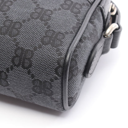 BALENCIAGA × GUCCI ザ ハッカープロジェクト ウェブライン カメラバッグ ショルダーバッグ キャンバス レザー ブラック ネイビー レッド バレンシアガ バッグ BALENCIAGA