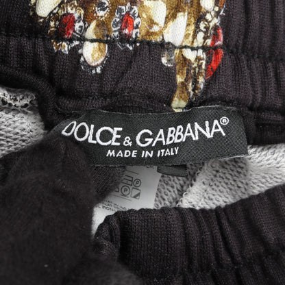 ハーフ スウェットパンツ クラウン コットン ブラック マルチカラー ドルチェアンドガッバーナ ボトムス DOLCE&GABBANA