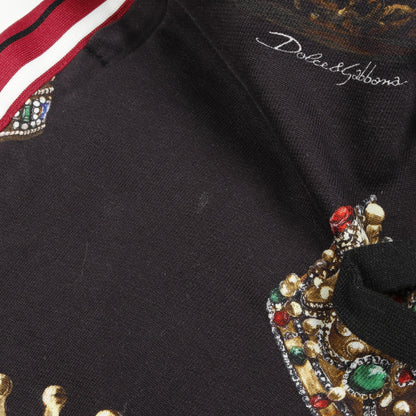 ハーフ スウェットパンツ クラウン コットン ブラック マルチカラー ドルチェアンドガッバーナ ボトムス DOLCE&GABBANA