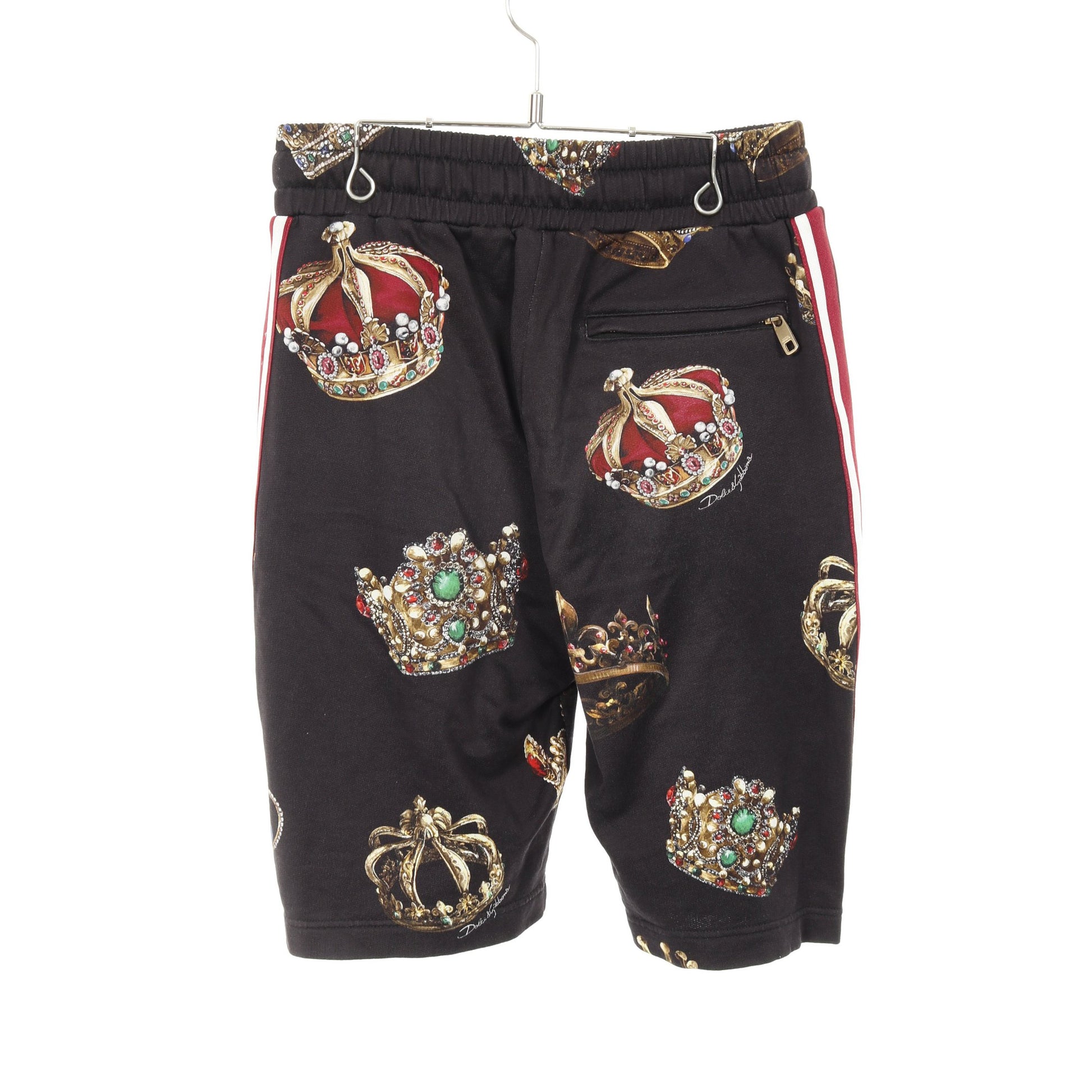 ハーフ スウェットパンツ クラウン コットン ブラック マルチカラー ドルチェアンドガッバーナ ボトムス DOLCE&GABBANA