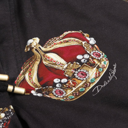ハーフ スウェットパンツ クラウン コットン ブラック マルチカラー ドルチェアンドガッバーナ ボトムス DOLCE&GABBANA