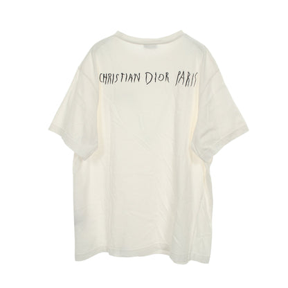 Dior HOMME × RAYMOND PETTIBON Tシャツ クルーネック ロゴ刺繍 コットン ホワイト ディオールオム トップス Dior HOMME
