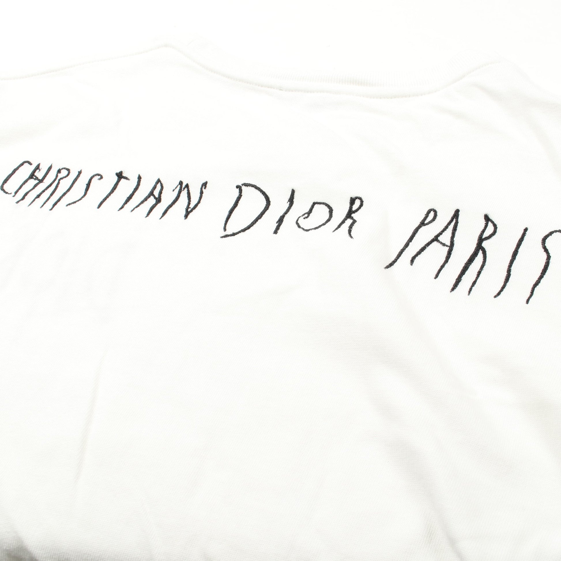 Dior HOMME × RAYMOND PETTIBON Tシャツ クルーネック ロゴ刺繍 コットン ホワイト ディオールオム トップス Dior HOMME