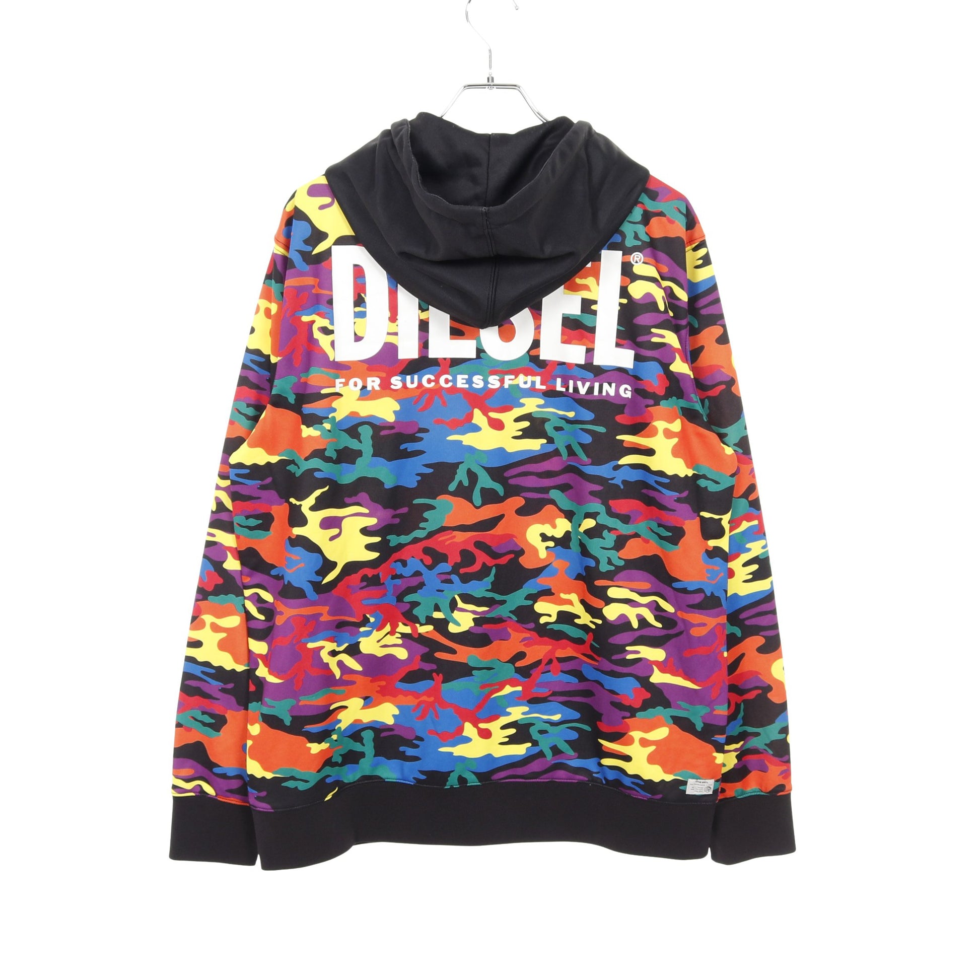 ジップアップパーカー カモフラージュ ブラック マルチカラー ディーゼル トップス DIESEL