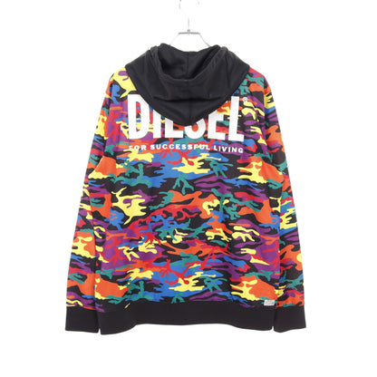 ジップアップパーカー カモフラージュ ブラック マルチカラー ディーゼル トップス DIESEL