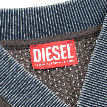 T-VOXT メッシュ デニム切替 カットソー グレー ブルー ディーゼル トップス DIESEL