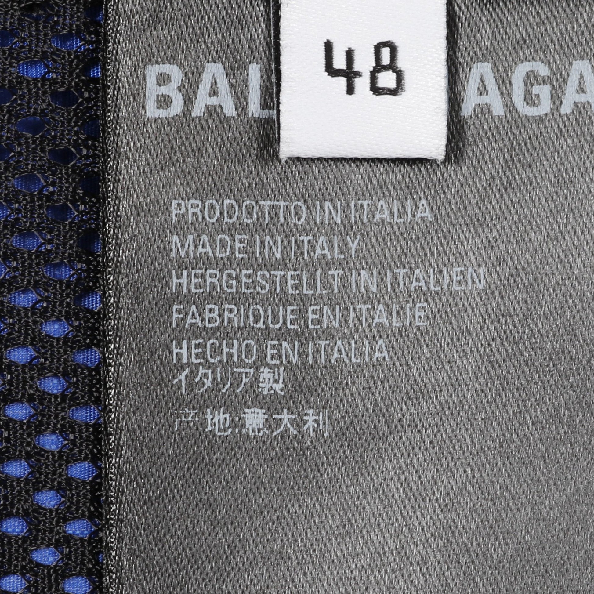ロゴ刺繍 アノラックジャケット ウィンドブレーカー マウンテンパーカー ブルー バレンシアガ アウター BALENCIAGA