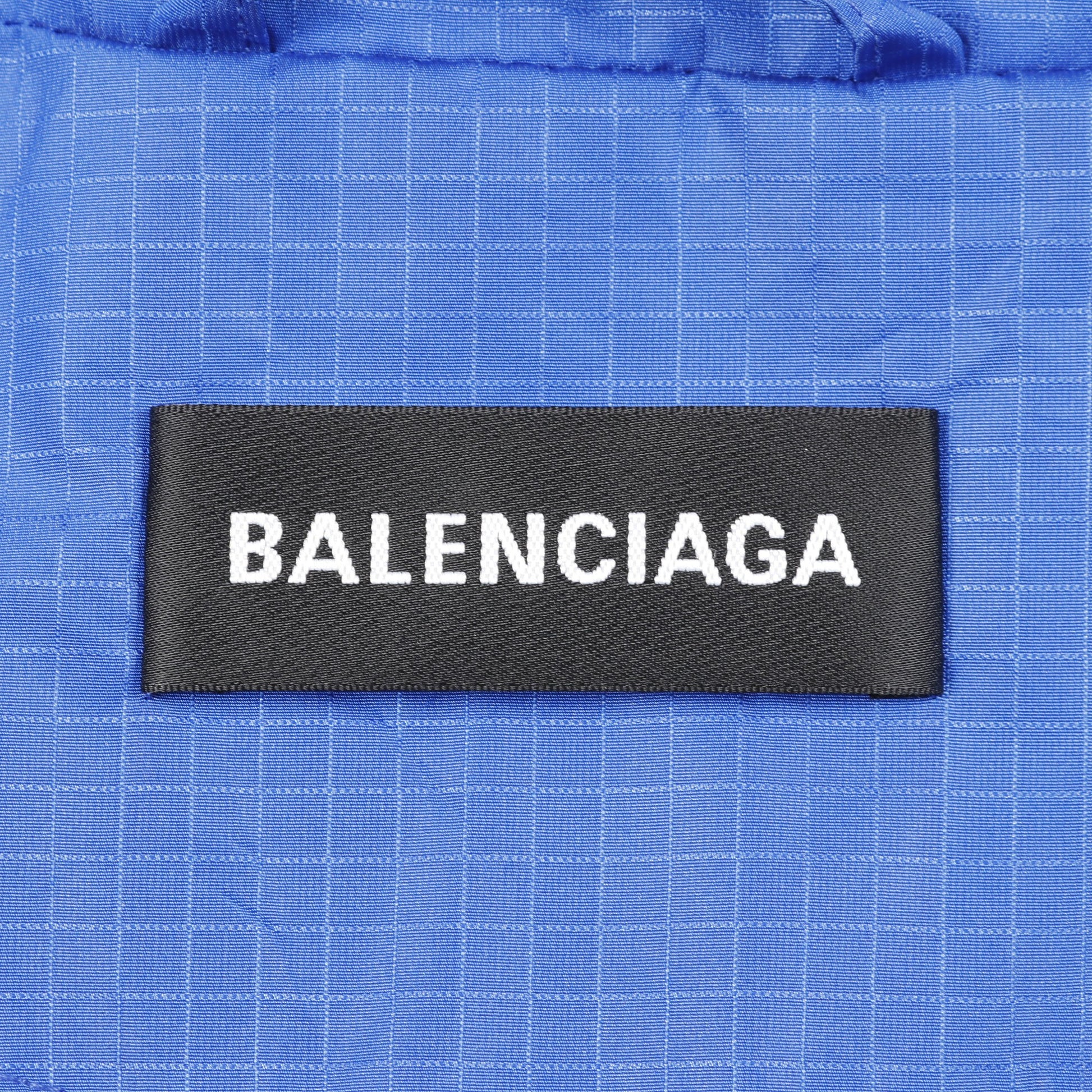 ロゴ刺繍 アノラックジャケット ウィンドブレーカー マウンテンパーカー ブルー バレンシアガ アウター BALENCIAGA