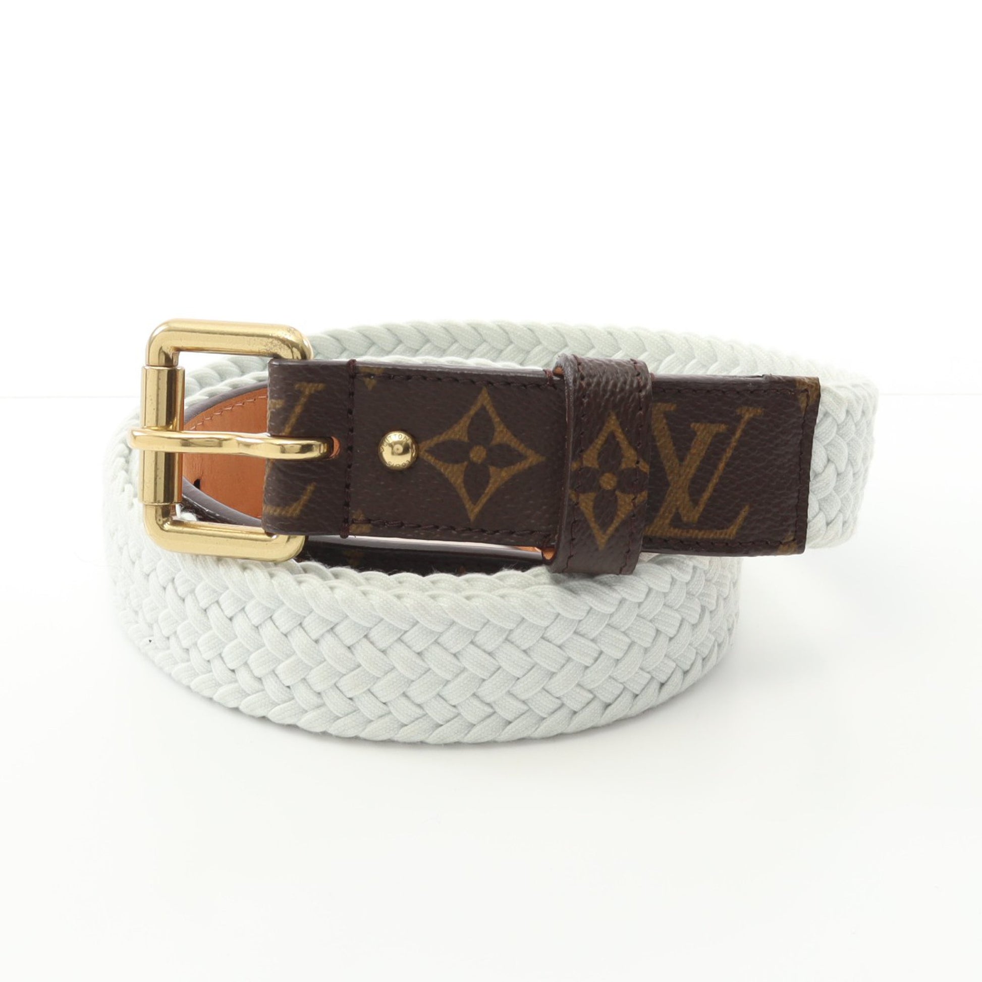 サンチュール モノグラム ベルト PVC ファブリック ブラウン ライトブルー ルイヴィトン 財布・小物 LOUIS VUITTON