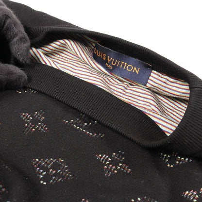 ドロップニードル モノグラムジャガード ニット クルーネック レーヨン コットン ブラック ルイヴィトン トップス LOUIS VUITTON