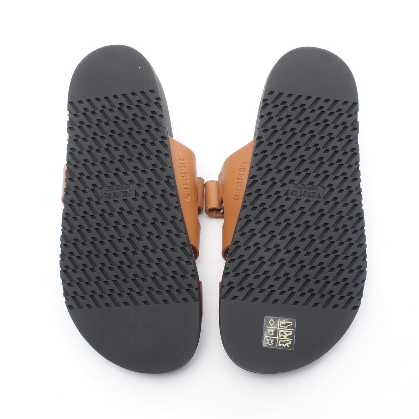 シプレ スライドサンダル レザー ブラウン ブラック エルメス シューズ HERMES