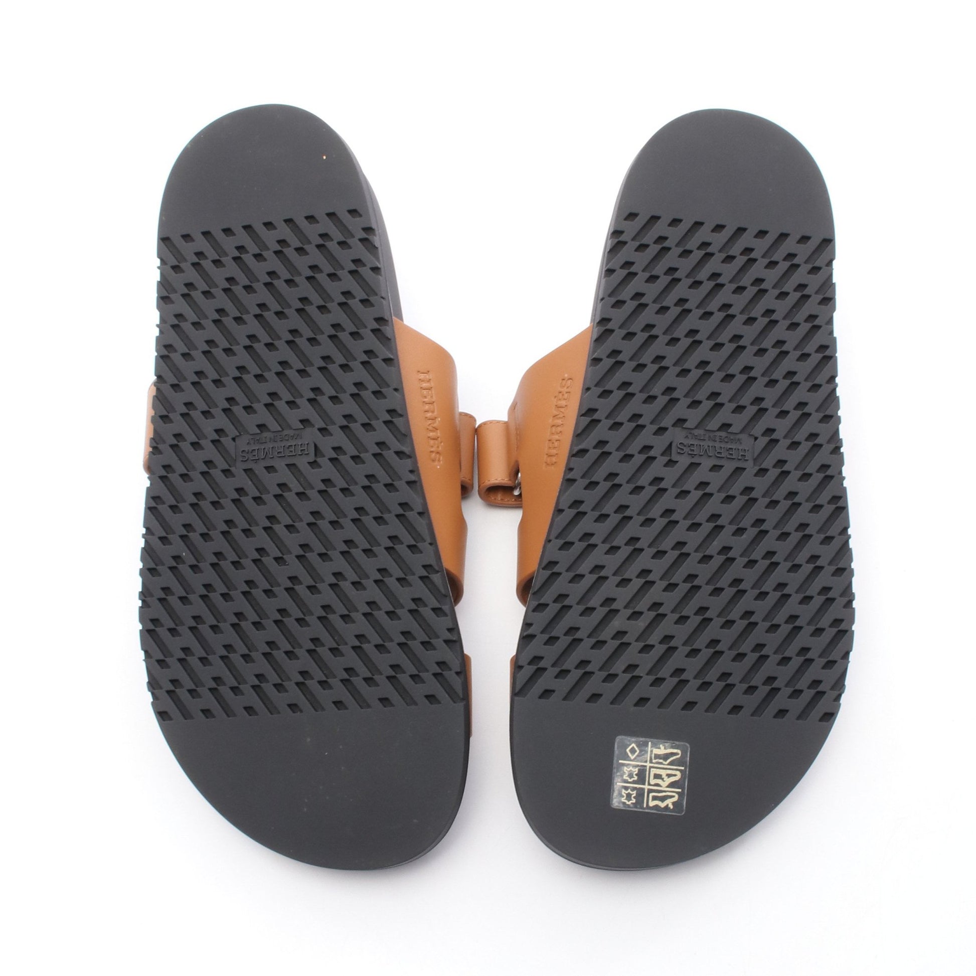 シプレ スライドサンダル レザー ブラウン ブラック エルメス シューズ HERMES