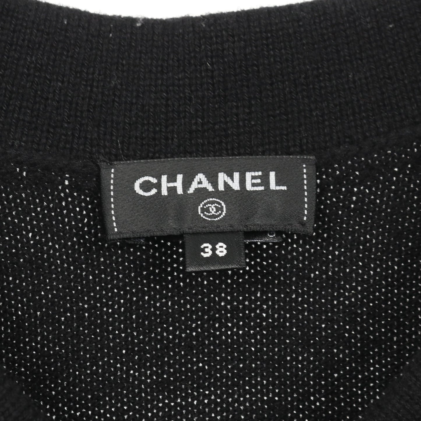 アイコンボタン ロング カーディガン カシミヤ ブラック シャネル トップス CHANEL