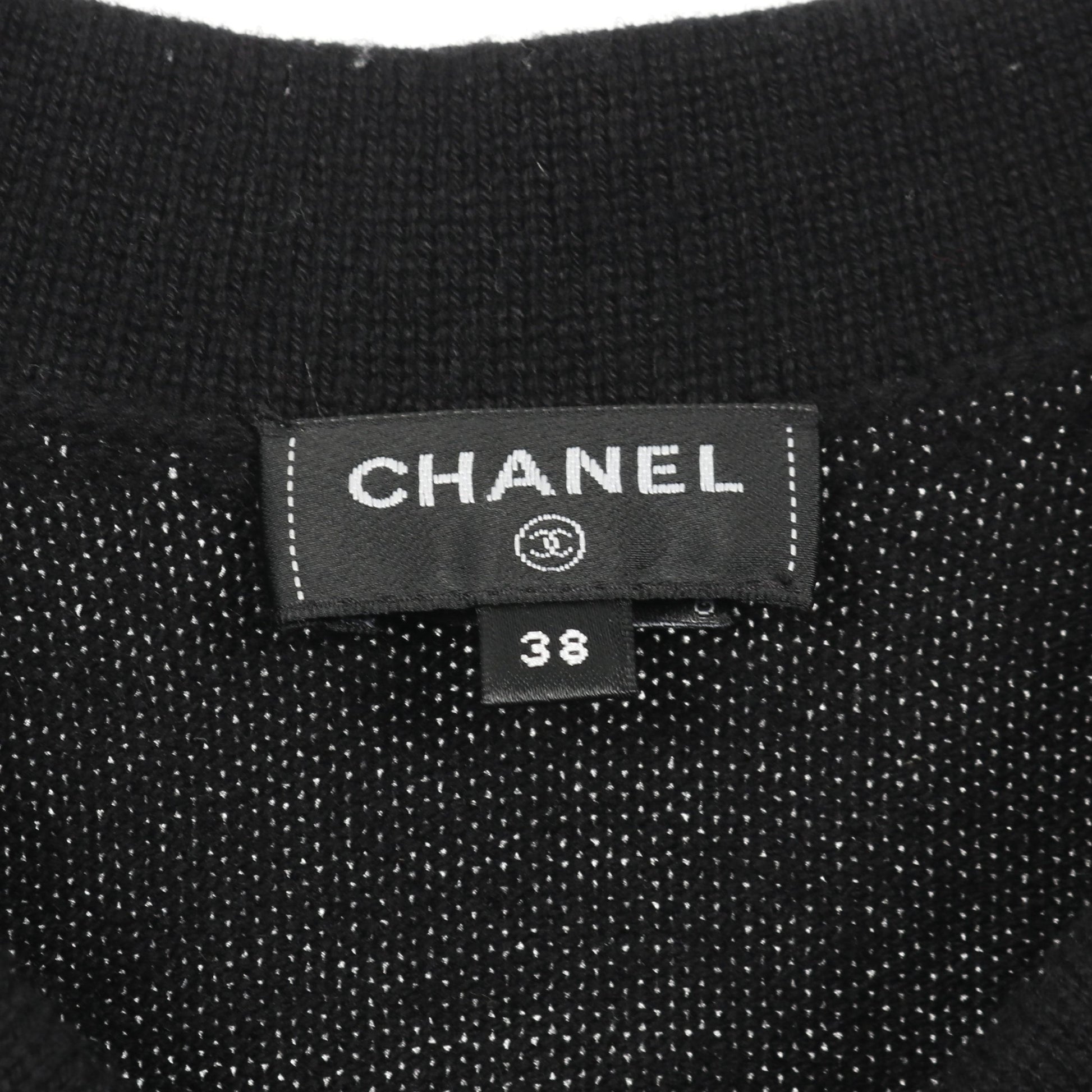 アイコンボタン ロング カーディガン カシミヤ ブラック シャネル トップス CHANEL