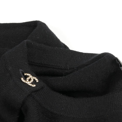アイコンボタン ロング カーディガン カシミヤ ブラック シャネル トップス CHANEL