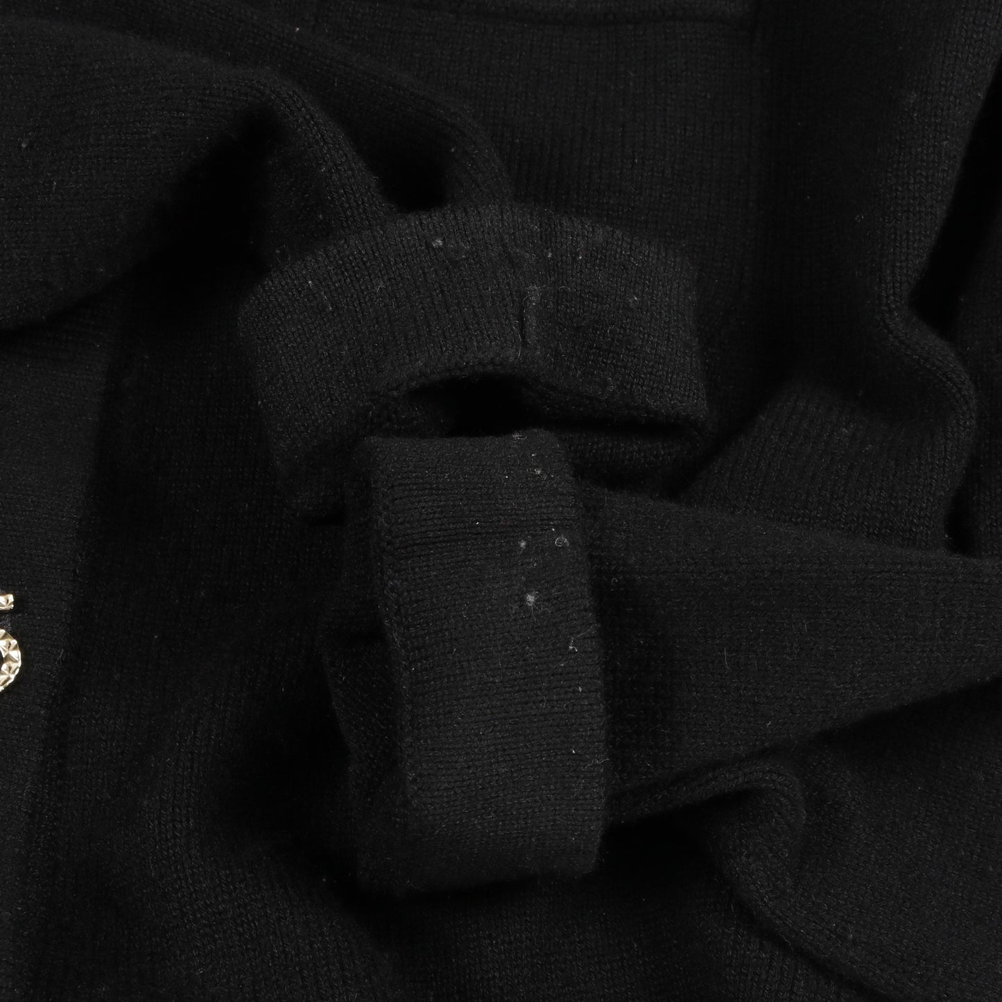 アイコンボタン ロング カーディガン カシミヤ ブラック シャネル トップス CHANEL