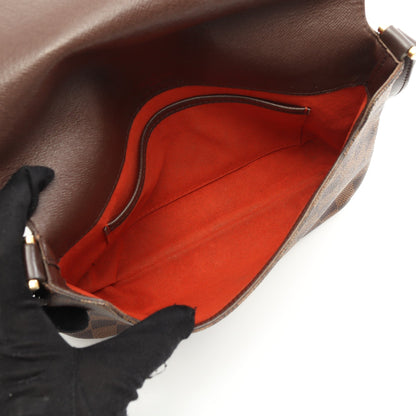 ミュゼットタンゴ ショートストラップ ダミエエベヌ ショルダーバッグ PVC レザー ブラウン ルイヴィトン バッグ LOUIS VUITTON