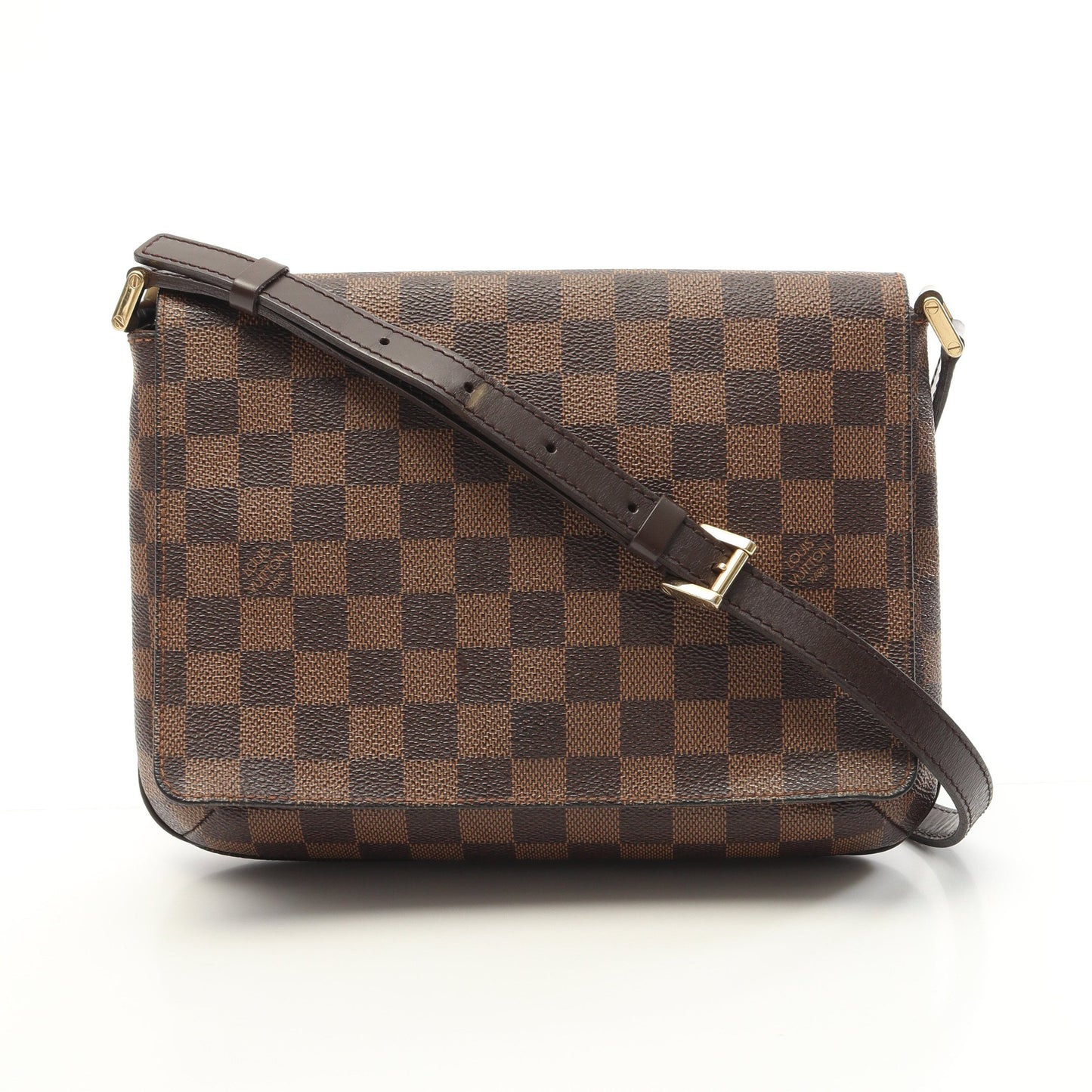 ミュゼットタンゴ ショートストラップ ダミエエベヌ ショルダーバッグ PVC レザー ブラウン ルイヴィトン バッグ LOUIS VUITTON