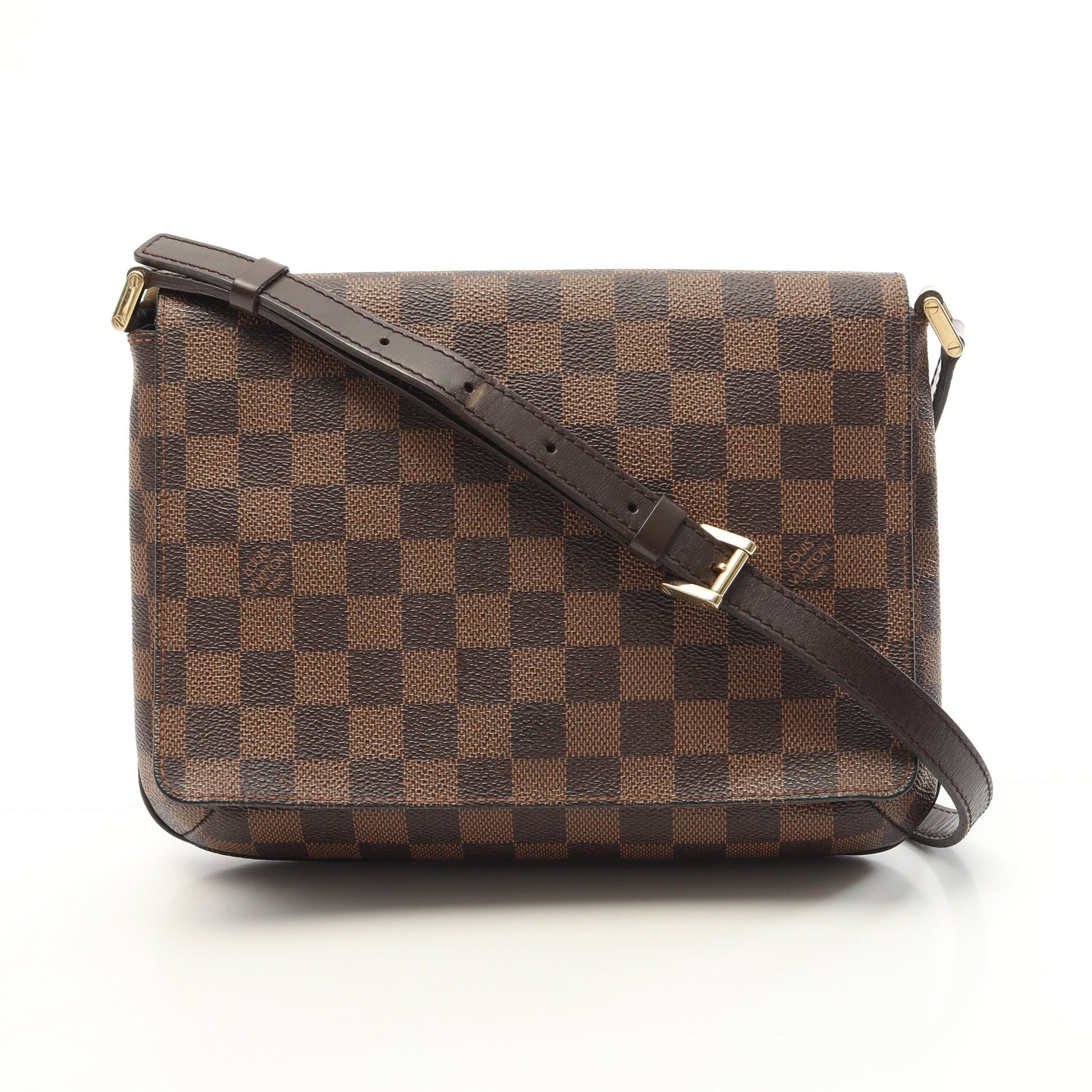 ミュゼットタンゴ ショートストラップ ダミエエベヌ ショルダーバッグ PVC レザー ブラウン ルイヴィトン バッグ LOUIS VUITTON