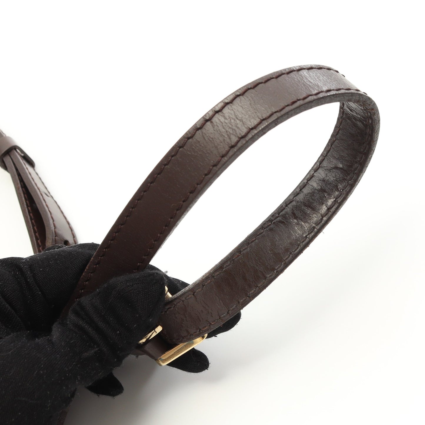 ミュゼットタンゴ ショートストラップ ダミエエベヌ ショルダーバッグ PVC レザー ブラウン ルイヴィトン バッグ LOUIS VUITTON