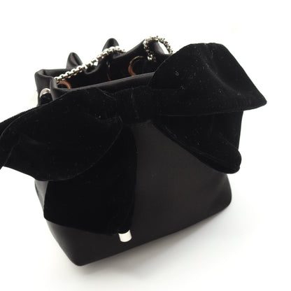 リボン チェーンショルダーバッグ サテン ブラック 2WAY ジミーチュウ バッグ JIMMY CHOO