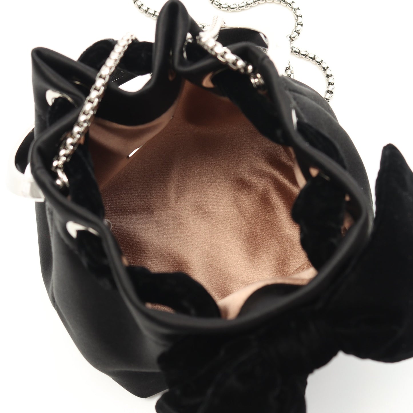 リボン チェーンショルダーバッグ サテン ブラック 2WAY ジミーチュウ バッグ JIMMY CHOO