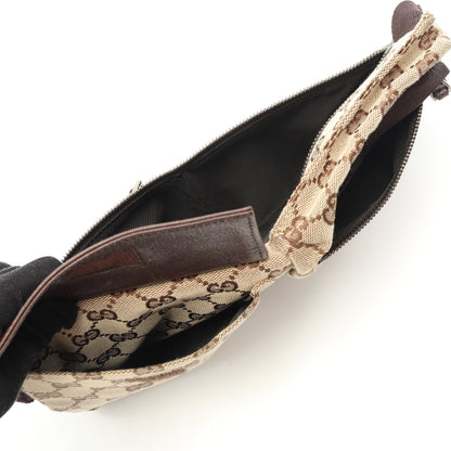 GGキャンバス ボディバッグ ウエストバッグ キャンバス レザー ベージュ ブラウン グッチ バッグ GUCCI