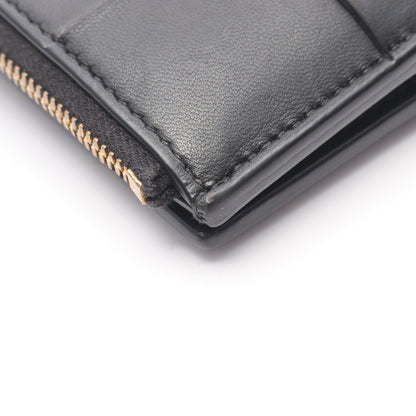 スモール カセット マキシイントレチャート 二つ折り財布 レザー ブラック ボッテガヴェネタ 財布・小物 BOTTEGA VENETA