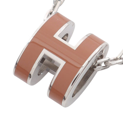 MINI POP H ミニポップアッシュ ネックレス シルバー ブラウン エルメス アクセサリー HERMES
